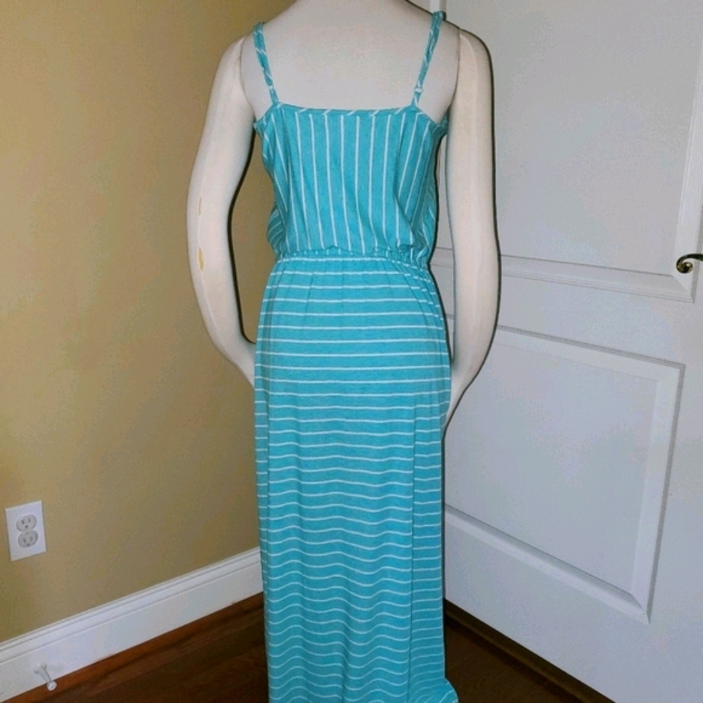 🐦 Tiffany Blue & White Striped Maxi Dress - Picture 5 of 5